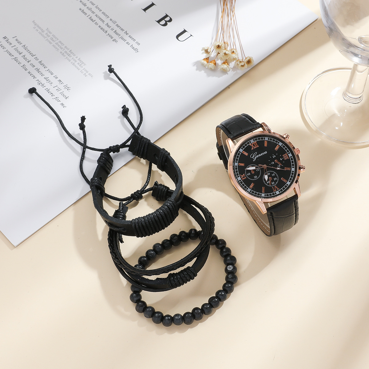 Reloj de pulsera de cuero para hombre, nuevo, moderno, de fábrica, estilo empresarial, sencillo y a la moda, venta al por mayor en stock.