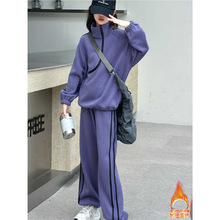 女童加绒卫衣套装秋冬装休闲中大儿童春秋季时尚加厚运动服两件套