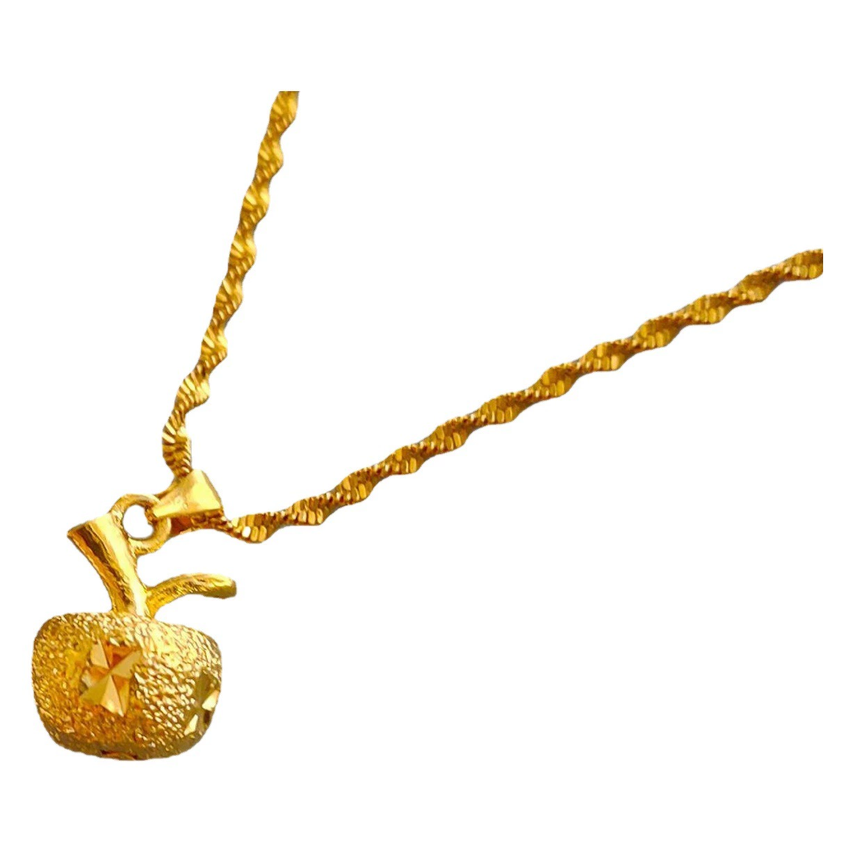 Песок золото Apple кулон женский латунный 24k золото свадебные украшения кулон с фруктами твердый Мир фрукты кулон женский