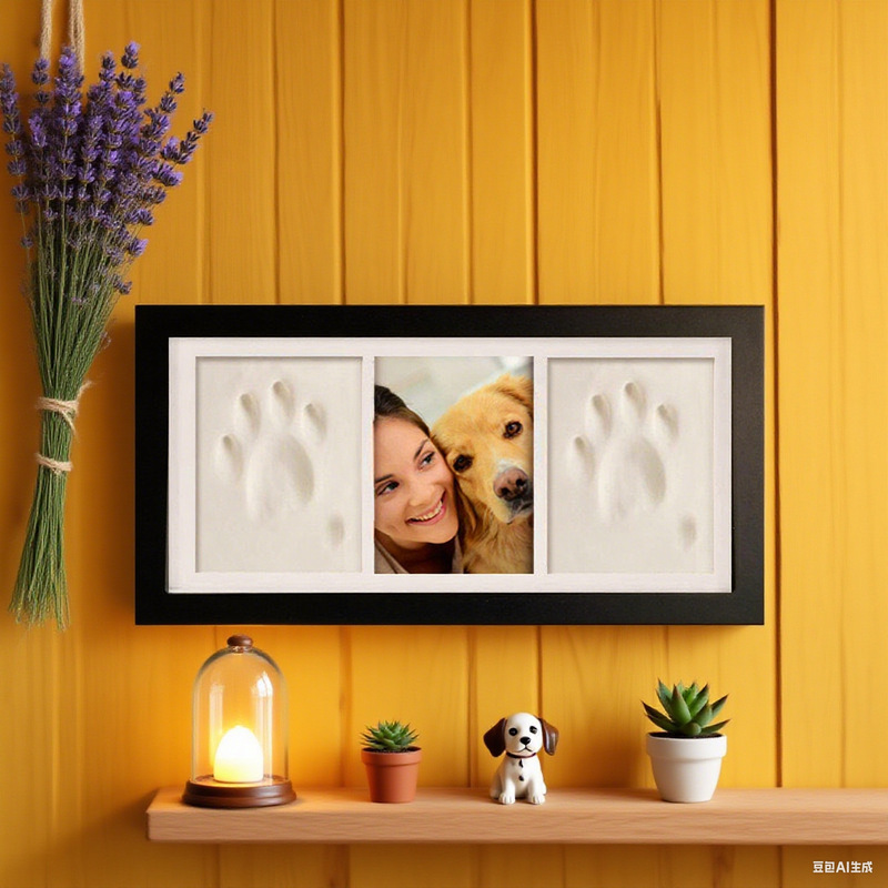 Cross-Border Hand and Foot Print Frame for Babies, Pets, Commemorative Photo Frame, Handmade Three-Dimensional Ink Pad, Ink, Wall-Mounted Photo Frame