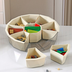 LEGO storage box with divided transparent compartments for small particle LEGO bricks, part classification and sorting box, toy storage and organization box