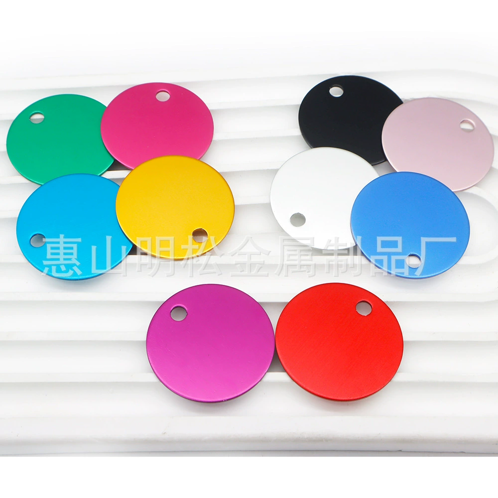 30 мм аксессуары для кошек и собак, разноцветная круглая алюминиевая бирка для собак, товары для домашних животных, модная брендовая подвеска на воротник с защитой от потери