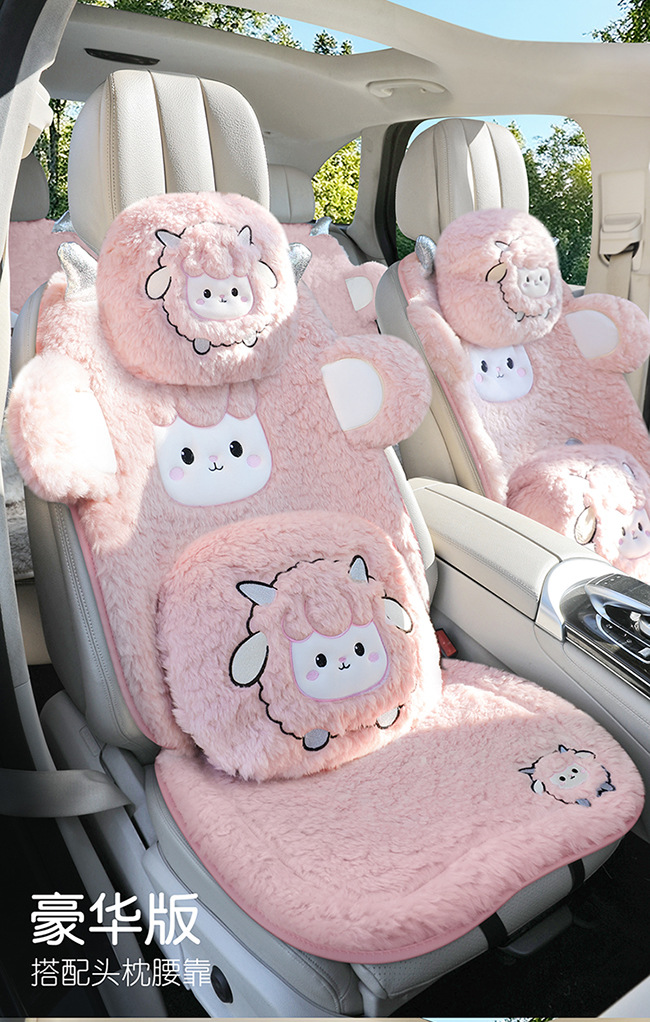 New Winter Loop Velvet Car Seat Cushion, Special for Winter, Warm and Velvet Thickened Seat Cushion, Cute Stereo Cartoon