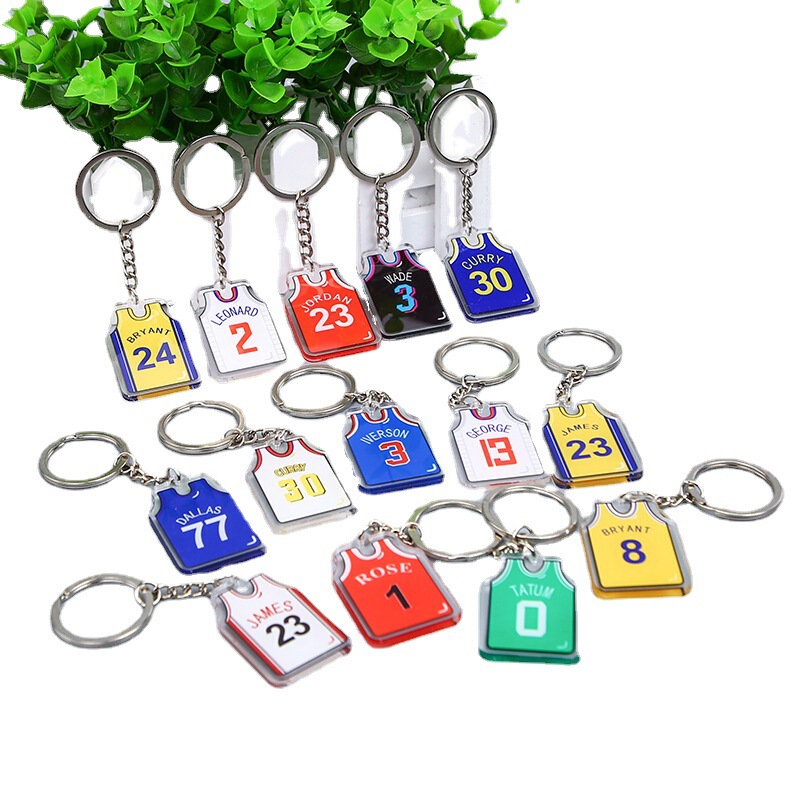 NBA Kobe Curry Basketball Jersey Keychain James George Harden Keychain Acrylic Pendant Gift