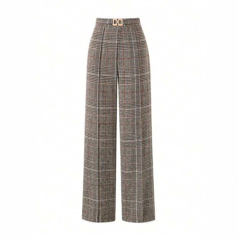 Z 75715 Colorful Plaid Wool Trousers Z 75715 Colorful Plaid Wool Trousers