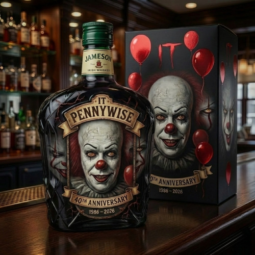 Nuevos productos explosivos botellas de vino de alto borosilicato vinos botellas de colección de 40 aniversario del payaso