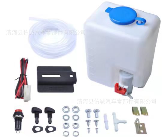 Botella pulverizadora universal para limpiaparabrisas de coche, venta al por mayor transfronteriza, 12V 1.5L, juego de limpiaparabrisas