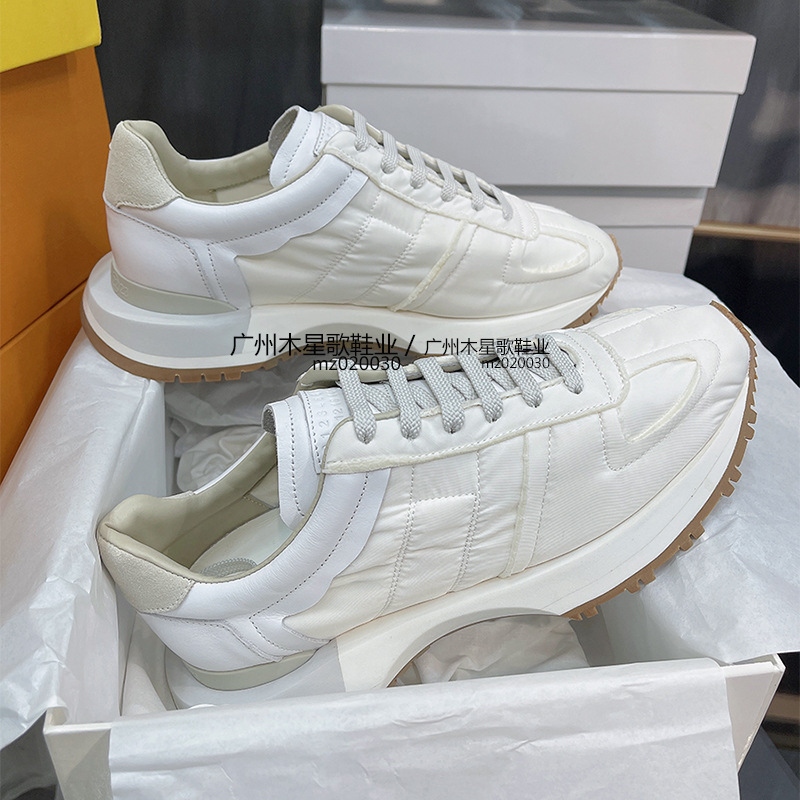 Mm6 Margiela Daddy Shoes Women's Canvas Leather Thick-Soled Sports Casual Shoes Breathable Men's and Women's White Shoes Mm6 Margiela Daddy Shoes Women's Canvas Leather Thick-Soled Sports Casual Shoes Breathable Men's and Women's White Shoes