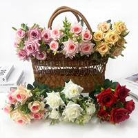 Новая имитация цветка 7 головок роза, алмазная роза, свадебный декор для зала, мягкое оформление фона