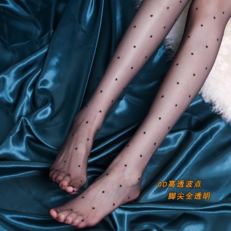 0D Black Polka Dot Stockings, Black Stockings, High Transparency, Ultra-Thin Stockings, Sexy Abstinence Stockings, Anti-Snagging Thin Stockings Wholesale