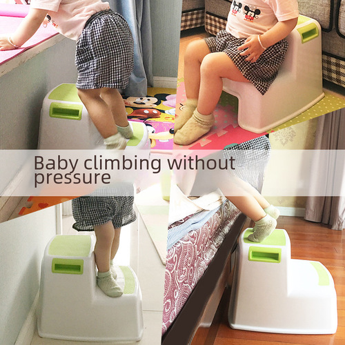 Double-layer thickened children's stool baby wash anti-slip plastic step stool heightening step stool 