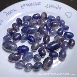 天然堇青石椭圆形蛋面戒面梦幻紫云母片多多颗颗饱满高性价比
