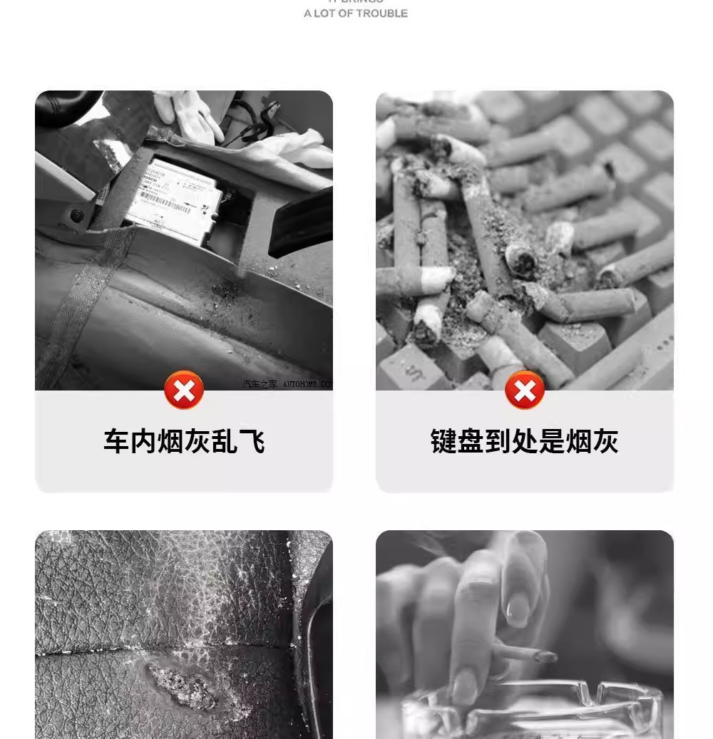 Car Ashtray for Vehicles, Prevents Ash from Falling, for Smoking While Driving, Hands-Free Use in the Car, No Ash Spillage, Prevents Ash from Flying