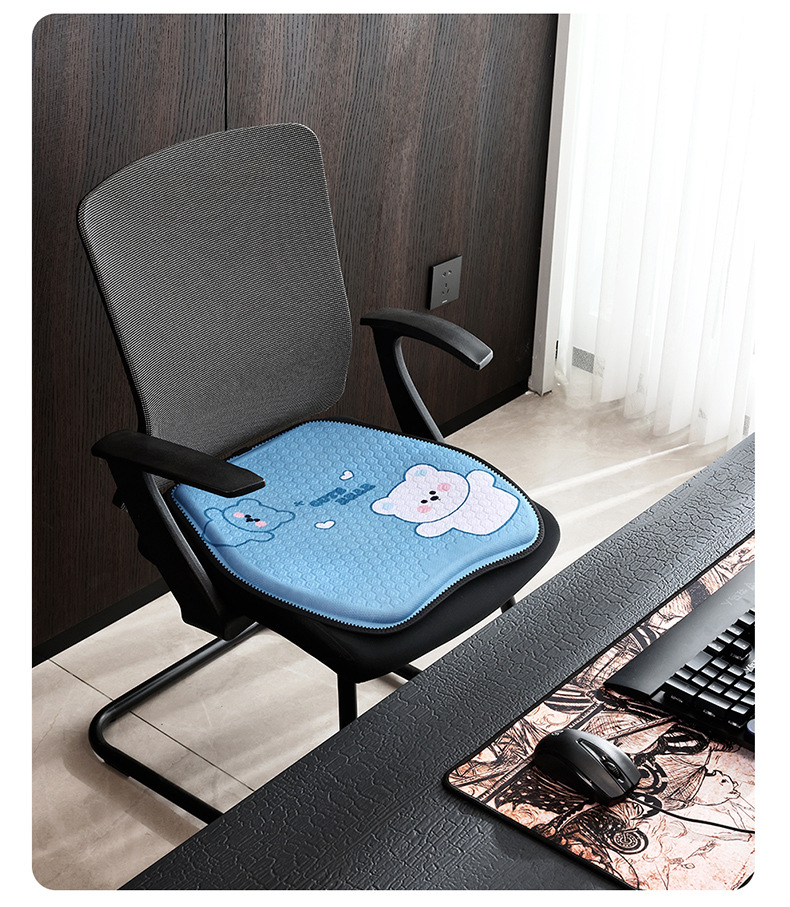 Factory direct summer cartoon honeycomb gel car seat cushion ice cushion office seat cushion breathable silicone cold cushion