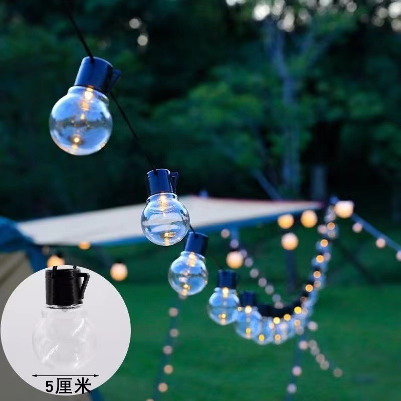 Camping al aire libre G50 gran estrella esférica LED lámparas de cadena de patio balcón fiesta cortina atmósfera decoración de luces de color image 8