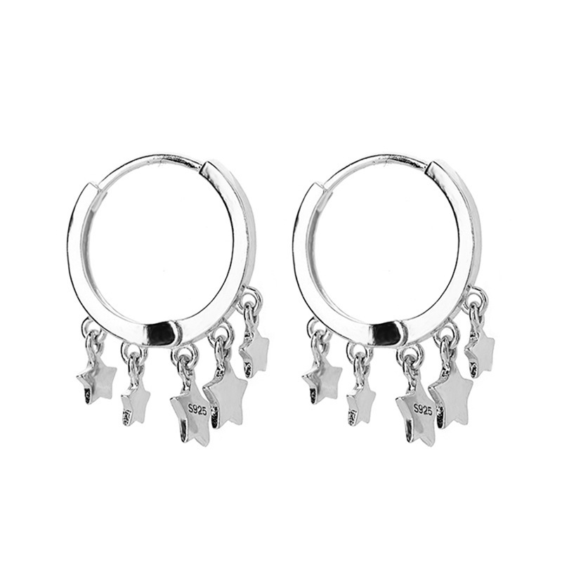 Five-pointed Star Hoop Earrings  New Fashion Ear Ring Women's Fashion Temperament Korean Short Ear Clip All-match Ear Studs display picture 8