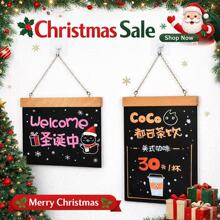 【源头工厂】圣诞A4小黑板摆摊可挂店铺挂墙价格牌黑板diy写字板
