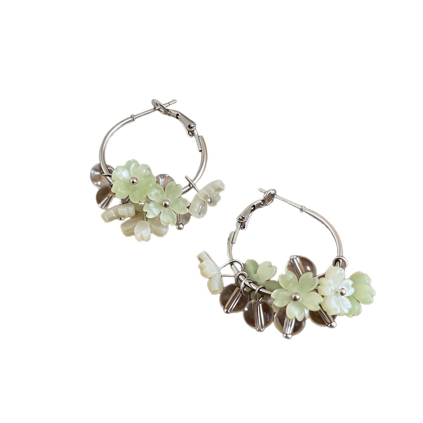 Verano transparente dopamina uva cuentas pendientes ligero lujo nicho de alto grado temperamento delicado pendientes personales versátiles