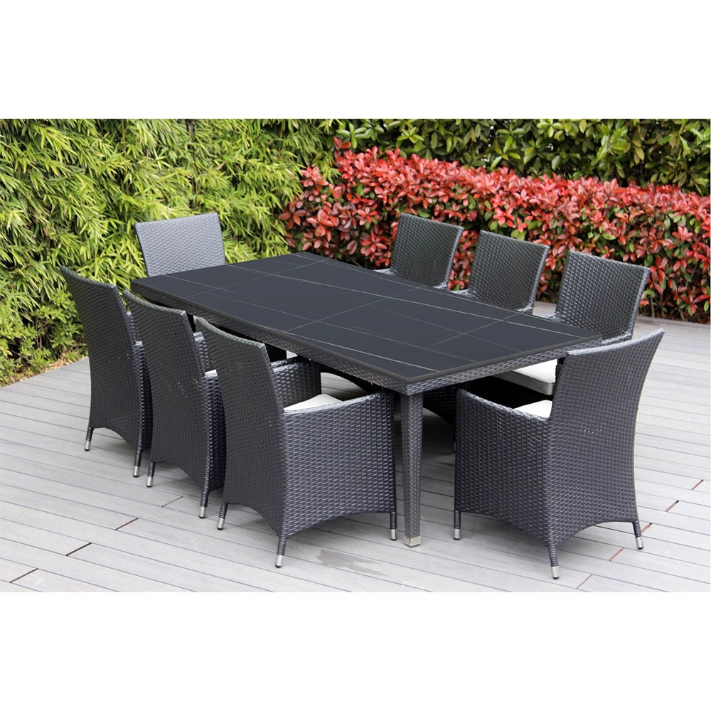 Mesas y sillas al aire libre, patio, combinación de sillas de ratán, terraza al aire libre, mesa de comedor comercial, silla, ocio, impermeable, protector solar