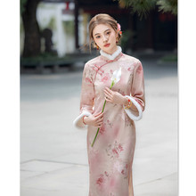 改良版新中式日常可穿加绒旗袍2025冬季新款年轻款高级感长袖旗袍