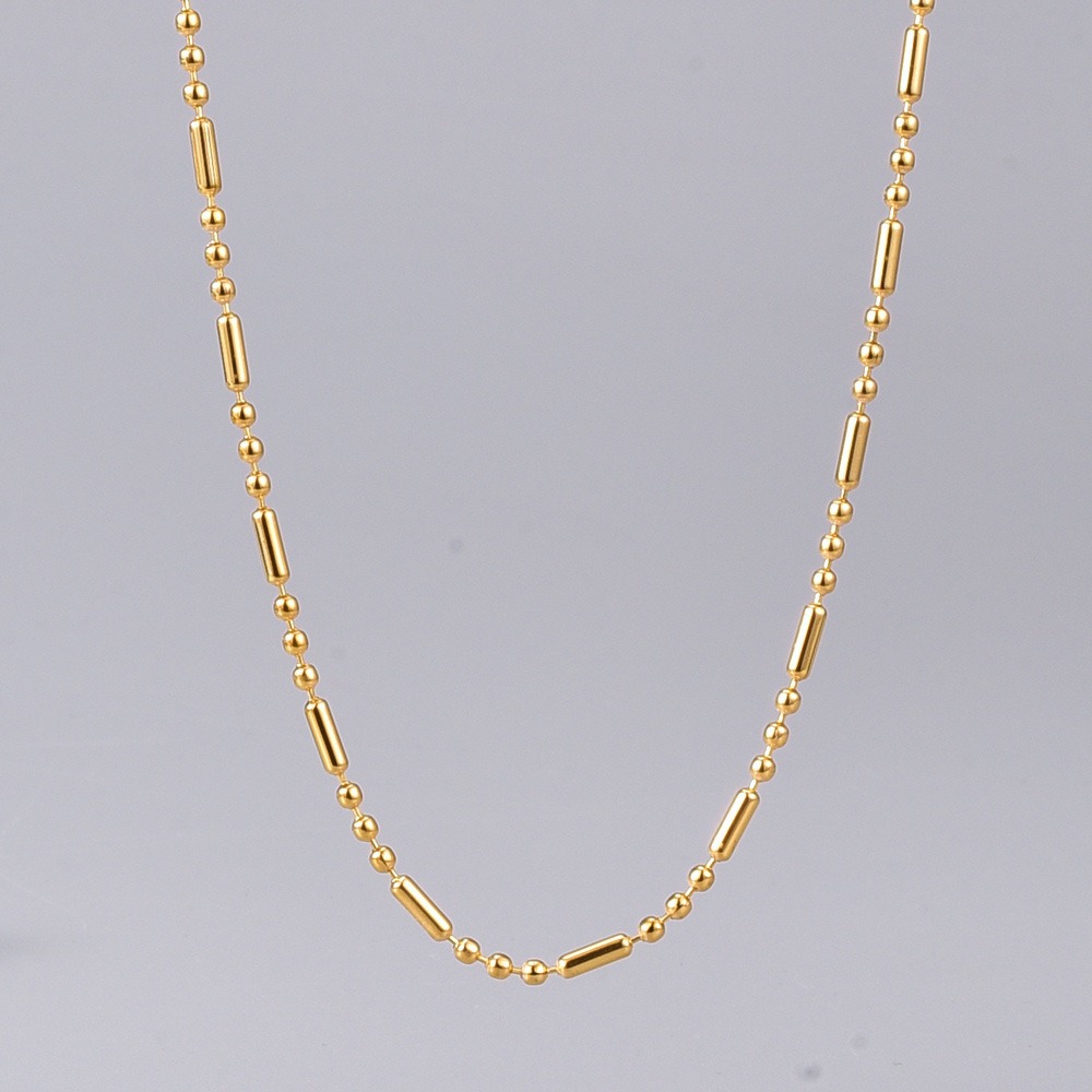 Simple Style Solid Color Titanium Steel Gold Plated Necklace In Bulk display picture 3