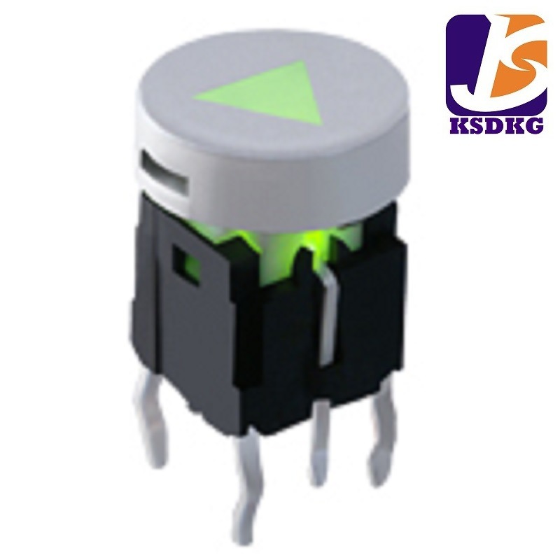圆钮照明led灯轻触开关 小型带灯按钮开关 绿色灯轻触按键开关