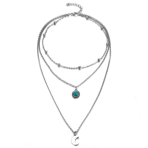 European and American cross-border Amazon 50-piece jewelry set Retro Bohemian turquoise necklace bracelet Women's earrings