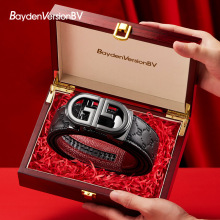 时尚轻奢品牌头层皮带真皮男款自动扣鳄鱼纹高档百搭休闲男士裤腰