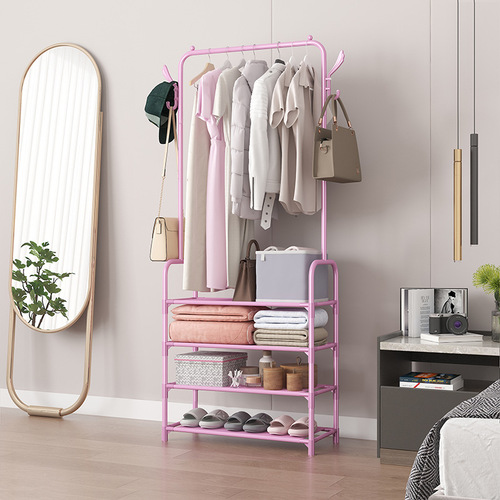 Shoe and hat rack floor-standing multi-layer combination storage shoe rack dormitory clothes rack bedroom coat rack foyer storage rack
