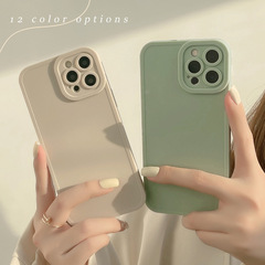 つや消し高級色iPhone16は14promaxアップルの携帯ケース15エンジェルアイ11ケースXシリコン8を適用します。