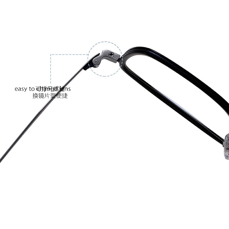 Fabricante de la nueva placa gafas lisas r2323 hombres simple cuadrado miopía gafas marco abierto diseño de la bola gafas de titanio puro