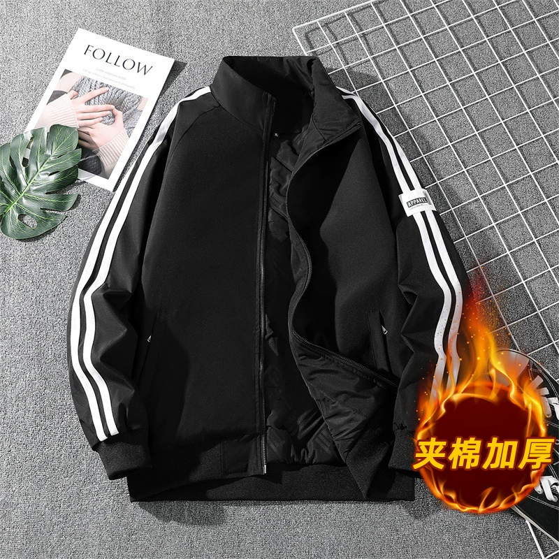 Куртка Мужская 2023, новая весенне-осенняя модная повседневная куртка с хлопковым воротником, Мужская молодежная теплая куртка с хлопковой подкладкой, куртка с хлопковой подкладкой, Топ