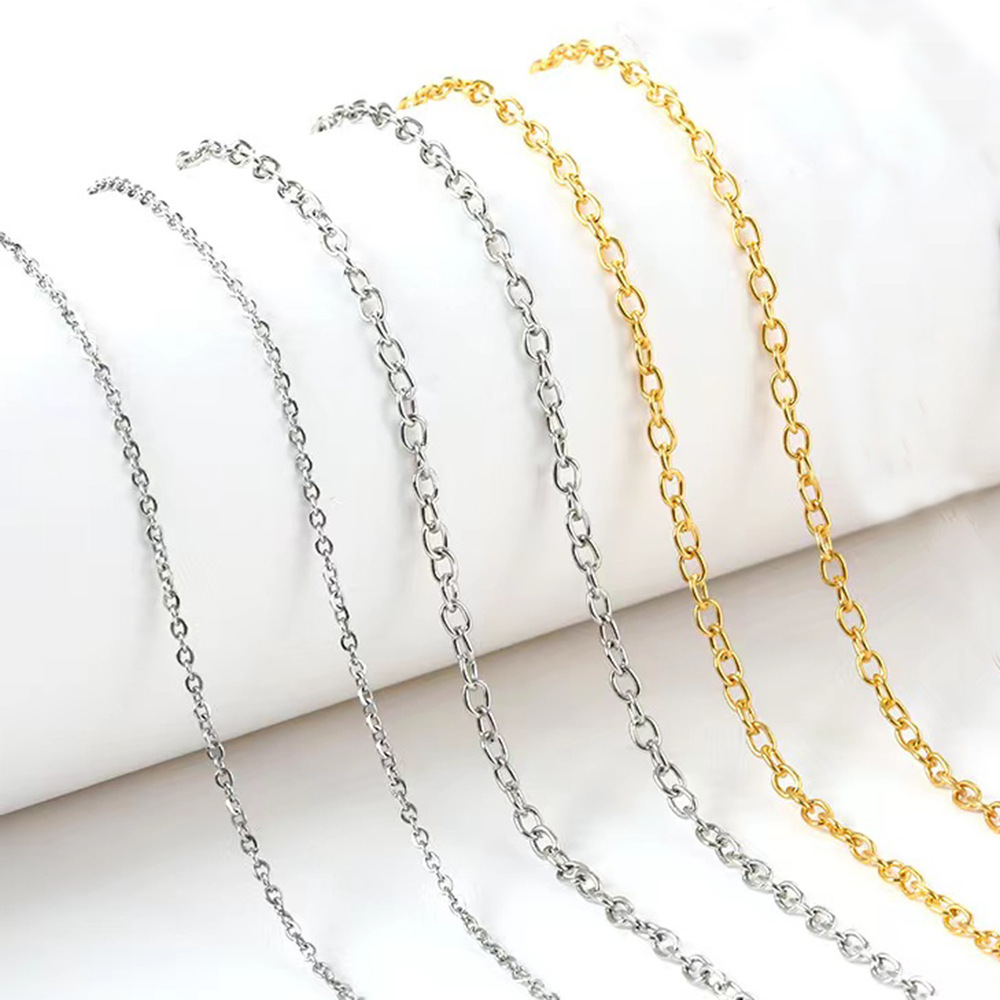 Wholesale Simple Style Solid Color Stainless Steel 18K Gold Plated Necklace_colorza_4