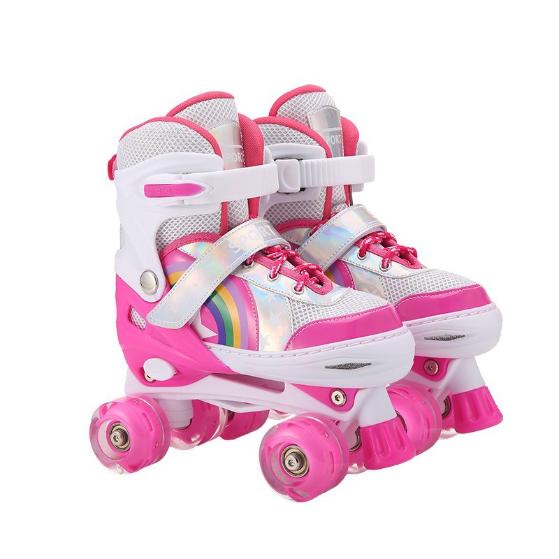 Ventas transfronterizas de patines infantiles para principiantes, patines de ruedas para hombres y mujeres, conjunto completo de patines de ruedas de doble fila en stock