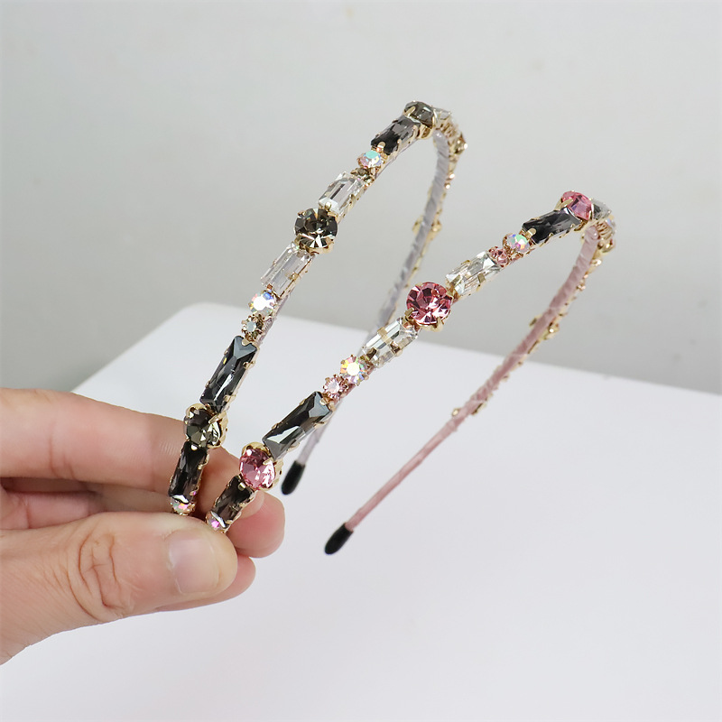Glam Geometric Alloy Inlay Artificial Crystal Hair Band display picture 1