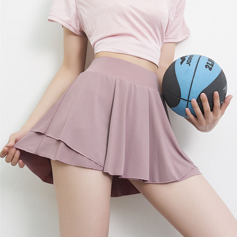 Base Yoga Skirt Anti-walking Sports Fitness Dance Student Skirt High Waist Slimming Wide Leg Casual Loose Skirt Pants