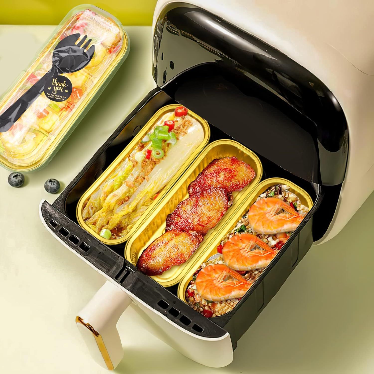 Freidora de aire transfronteriza caja de papel de aluminio rectangular horno casero molde de pastel de taza de papel de estanque bandeja de tostada
