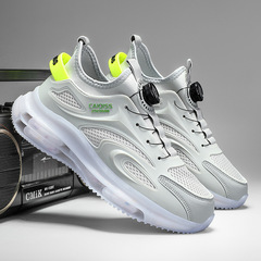 旋轉紐扣男鞋秋冬透氣初中學生爆米花底跑步減震休閒網面運動潮鞋