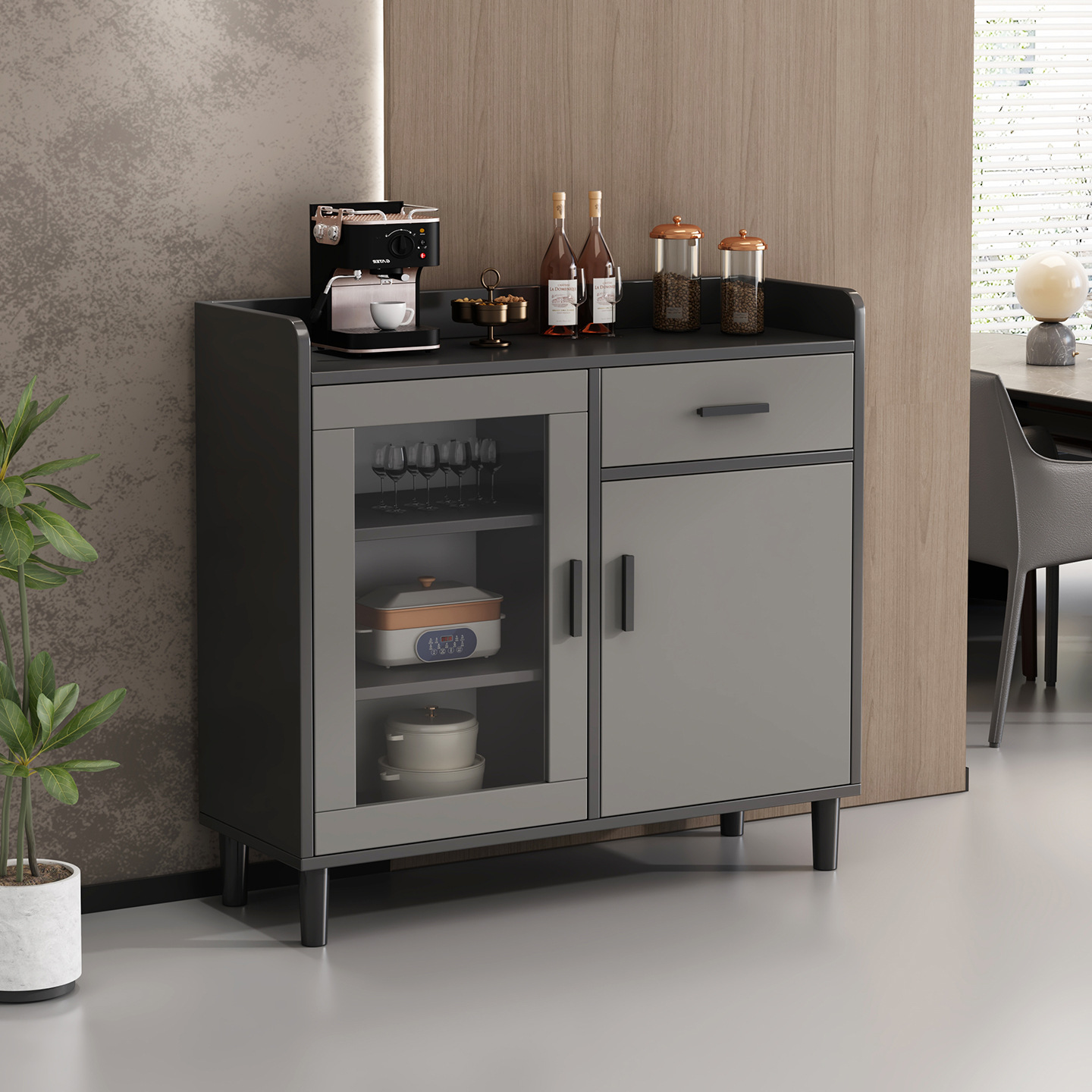 Sideboard Wall-Mounted Integrated Storage Cabinet Modern Minimalist Living Room Storage Cabinet Tea Cabinet Home Storage Cabinet Vertical Cabinet