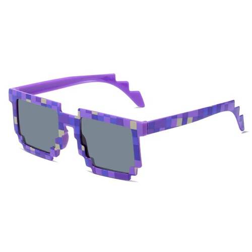 New style codex glasses two-dimensional funny sunglasses party sunglasses fashion street beat code plaid sunglasses