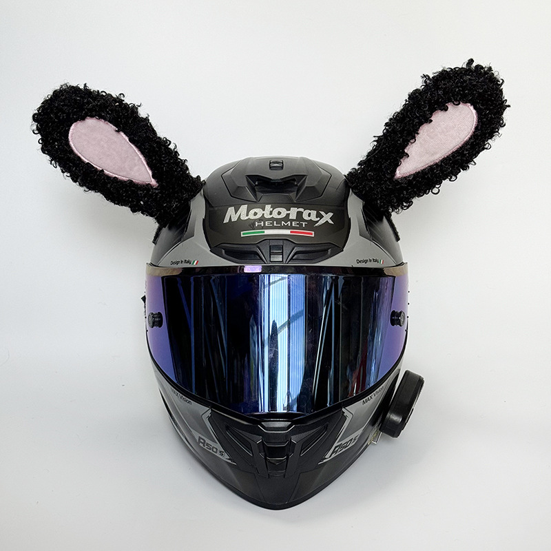 Motorcycle helmet men and women cute ears electric car motorcycle helmet decoration ski helmet ears rabbit ears children