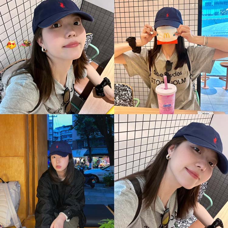 小馬標野球帽の女性は柔らかいトップの広いつばを合わせて顔の小さいアヒルの舌の帽子の運動の日よけの男性の女性を見せます。