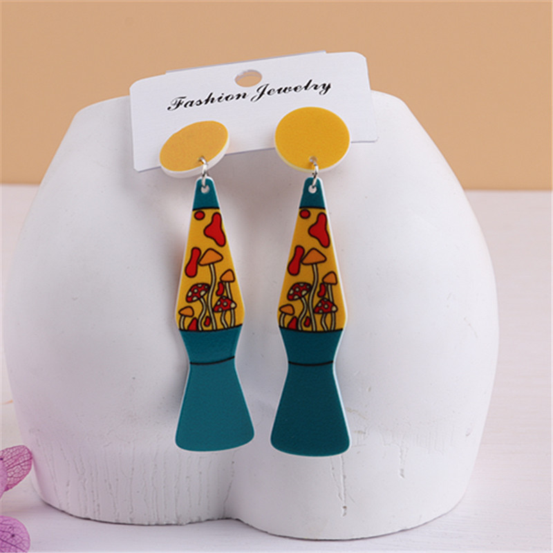 Pendientes colgantes de acrílico diseño ojo con estampado de colores, estilo punk – moda europea/americana. image 11