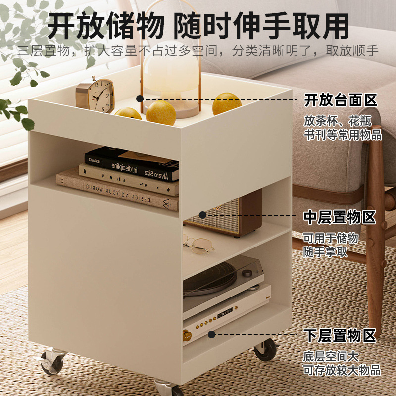 Estante de mesita de noche simple, estante de hierro extraíble, dormitorio doméstico, red roja, carro creativo, almacenamiento, armario lateral