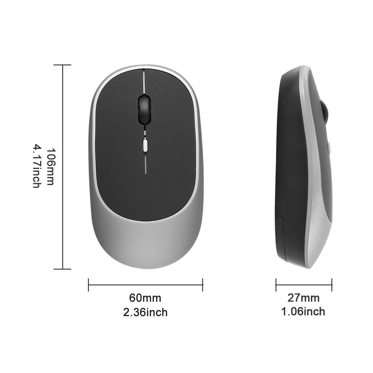Wielokolorowa bezprzewodowa mysz Bluetooth, akumulatorowa, cicha, dwutrybowa, biurowa, międzynarodowa, nowa, fabryczna, hurtowa_voghion.com