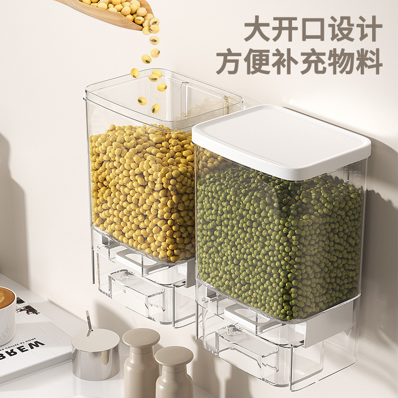 Kitchen Grain Storage Box Wall-mounted Coffee Bean Preservation Jar Storage Jar Storage Jar Plastic Sealed Jar