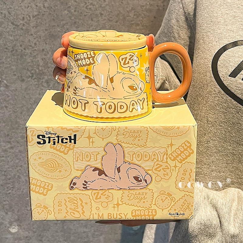 Кружка Stitch, элегантный высокий стакан, новая керамическая кружка для девушек, пара для дома, кружка для кофе, подарок на день рождения