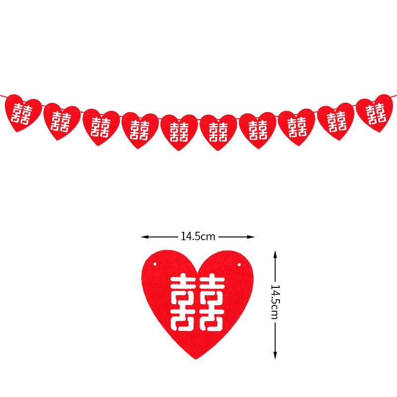 Fabricantes al por mayor de varios estilos de fieltro no tejido flor de boda decoración de la sala de estar de boda colgantes de bandera