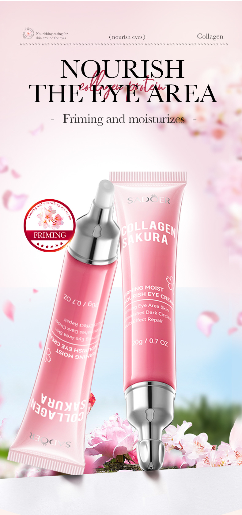 Moisturizing Elastic And Tender Eye Cherry Blossom Collagen Eye Cream