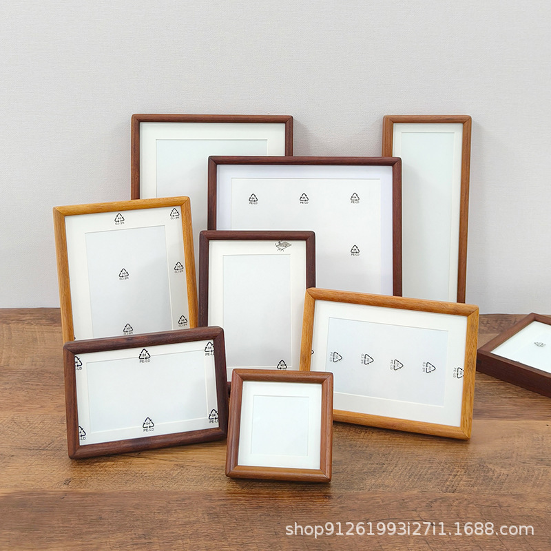 Solid wood mortise calligraphy photo frame decoration 6-inch 7-inch 8 factory wholesale rounded frame Chinese style picture frame mounting ornaments Solid wood mortise calligraphy photo frame decoration 6-inch 7-inch 8 factory wholesale rounded frame Chinese style picture frame mounting ornaments